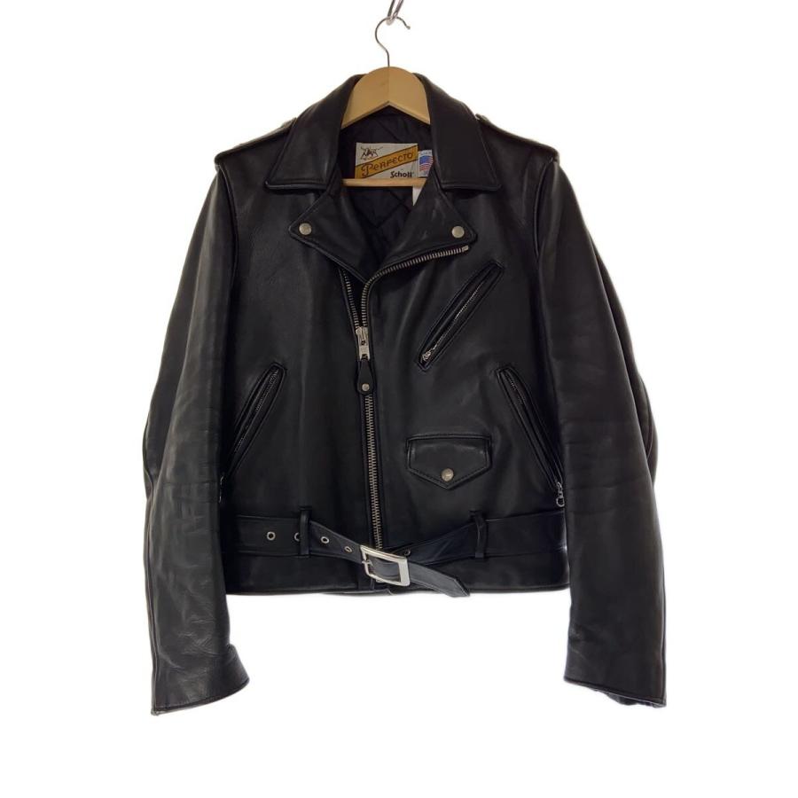 Schott◇PERFECT/ダブルライダースジャケット/ステアハイド/36/牛革/牛