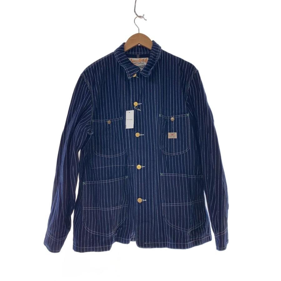 Sugar Cane ダークネイビー ストライプ カバーオール サイズ38 SUGAR CANE◇カバーオール/38/コットン/ネイビー/ストライプ9オンス