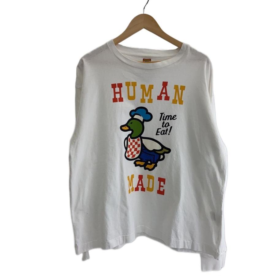 HUMAN MADE◇長袖Tシャツ/XL/コットン/ホワイト/プリント : セカンド