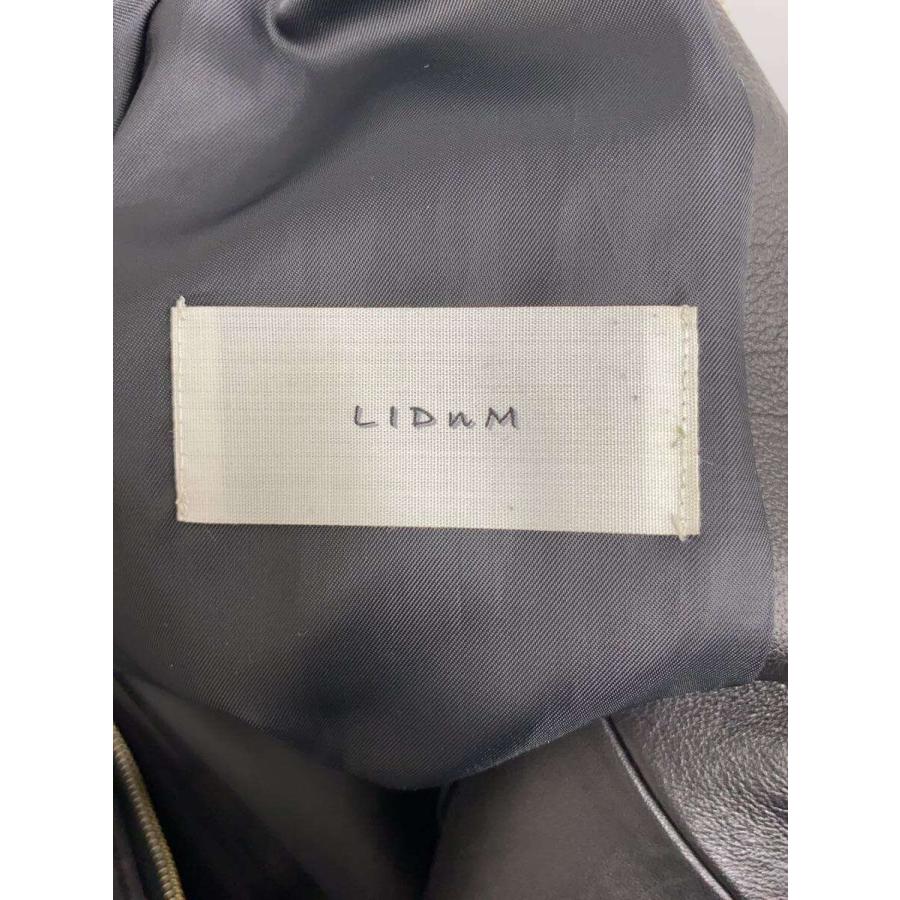 LIDNM◇レザージャケット・ブルゾン/L/羊革/ブラック/無地/L17SS-17