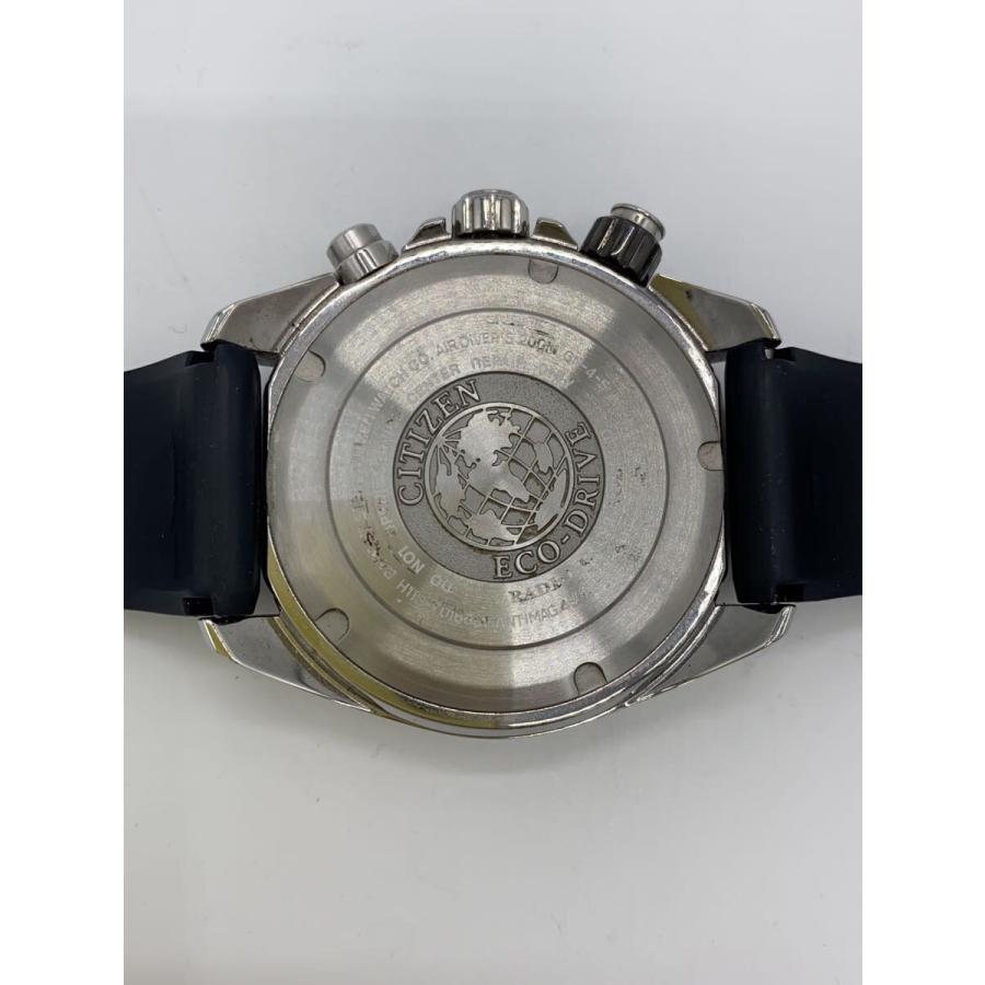 CITIZEN◇ソーラー腕時計/アナログ/ラバー/BLK/BLK/H112-T026524