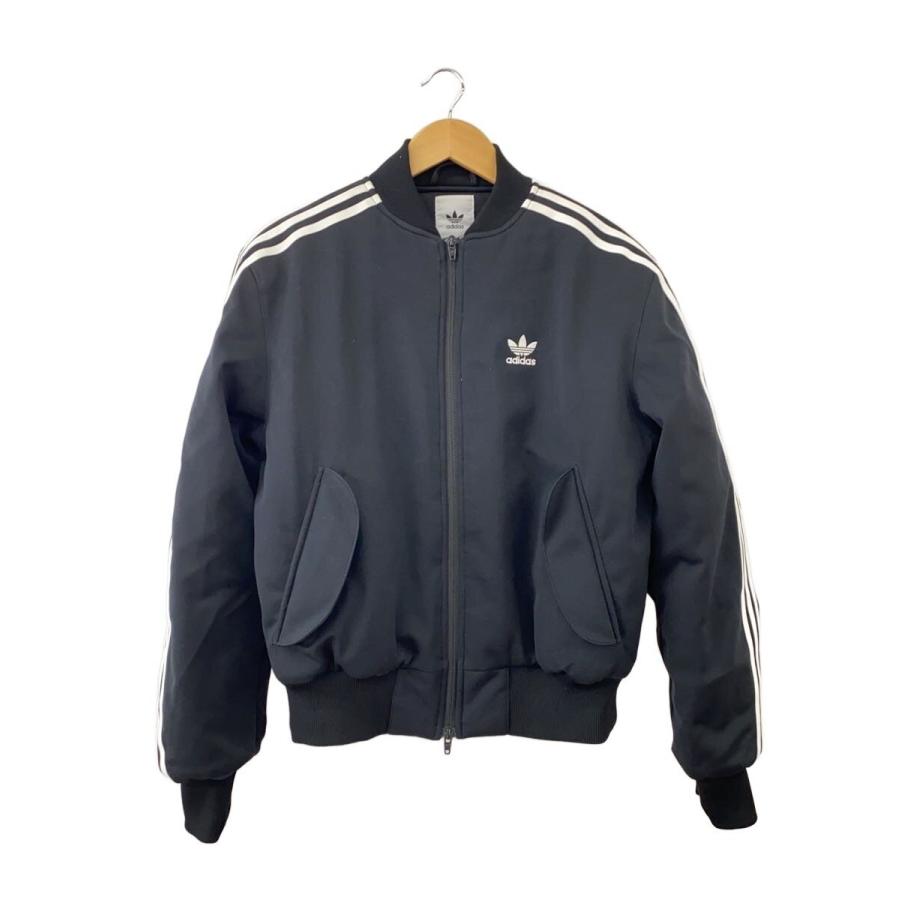 adidas◇PADDED MA1 JACKET/ジャケット/S/ポリエステル/BLK/無地