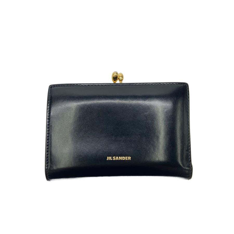 JIL SANDER◇2つ折り財布/レザー/BLK/無地/メンズ : セカンド