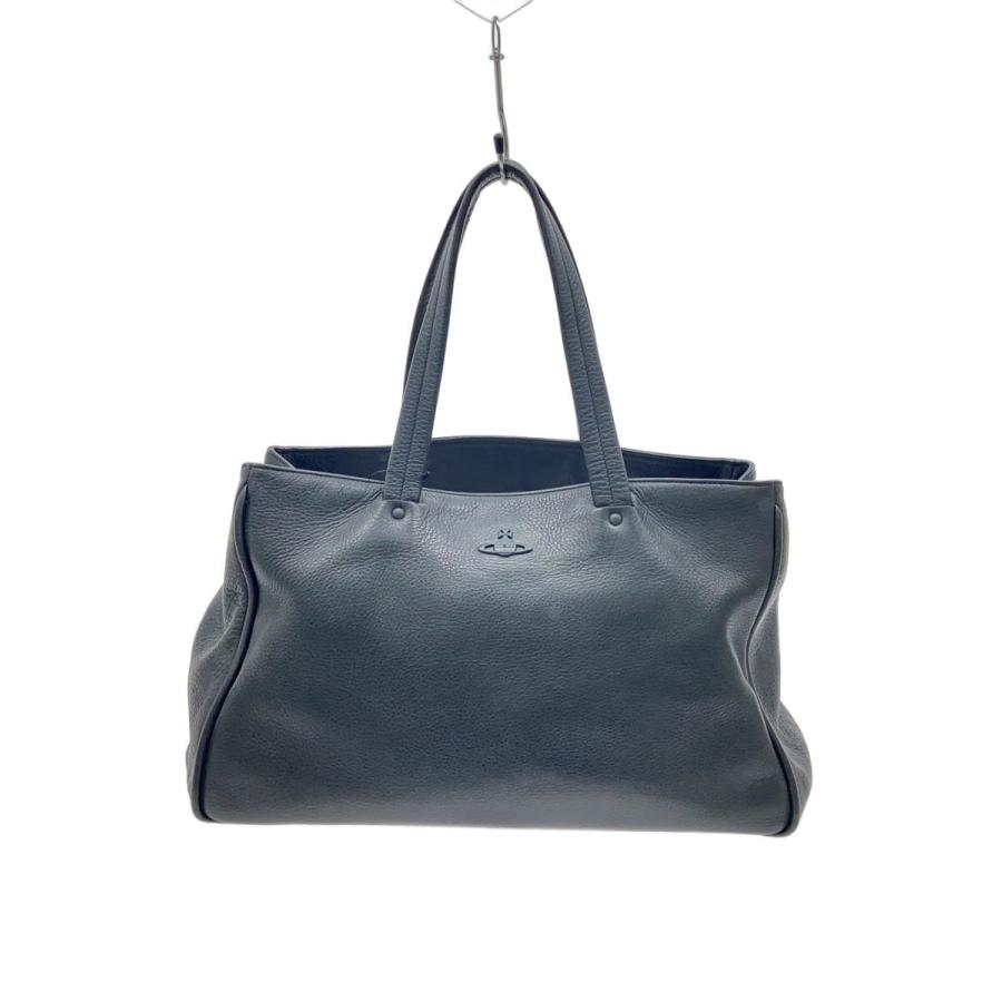 Vivienne Westwood◇トートバッグ/レザー/BLK/無地 : セカンド 
