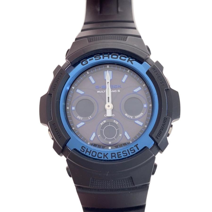 CASIO◇ソーラー腕時計・G-SHOCK/デジアナ/BLK/マルチバンド/電波