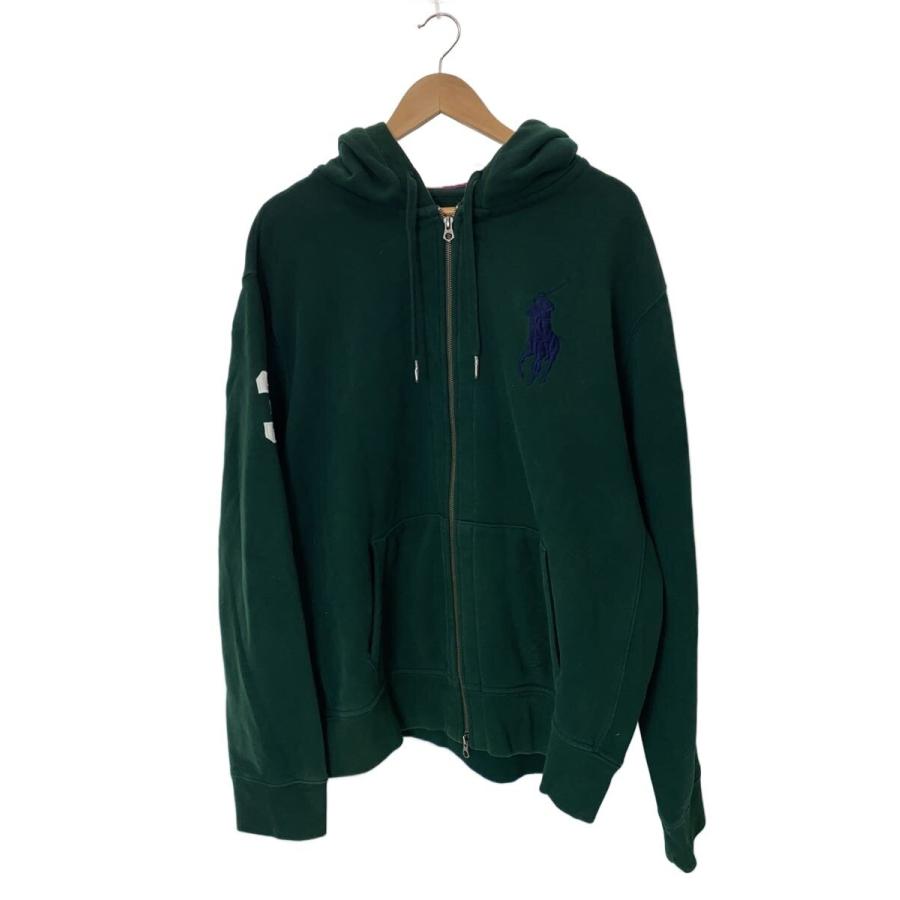 POLO RALPH LAUREN◇90s/ビックポニー/ジップパーカー/XXL/コットン