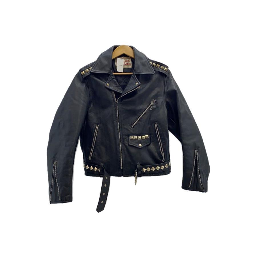 【専用】イングランド製 666 ダブル ライダースジャケット 666 Leather Wear◇Mywayman/スタッズ/イングランド製/ダブル