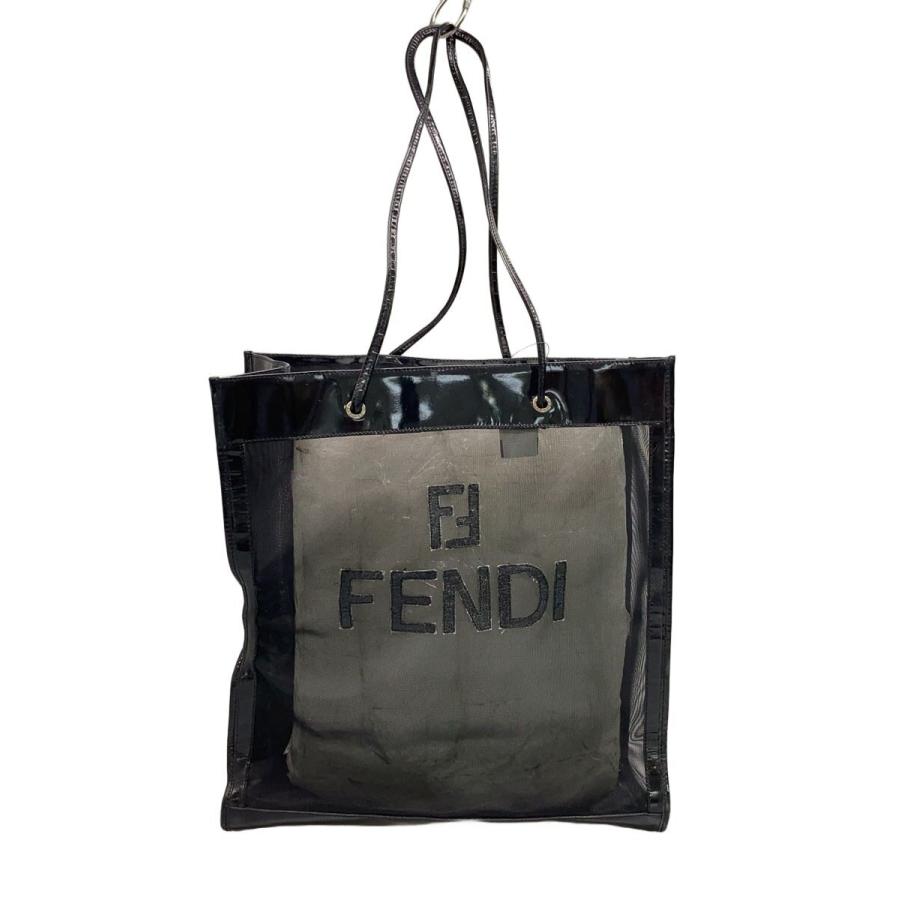 FENDI◇メッシュ/ショルダーバッグ/ナイロン/BLK/無地 : セカンド