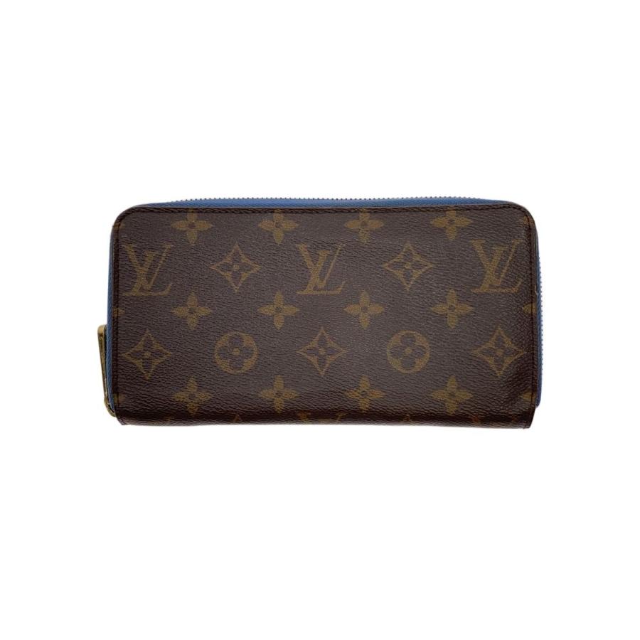 LOUIS VUITTON◇ジッピー・ウォレット_モノグラム・キャンバス_ブルー