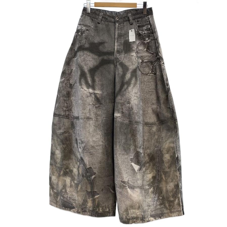 feng system 試着のみ FENG SYSTEM/B6 PRINTED DENIM/ボトム/2/コットン/BLK// : セカンド