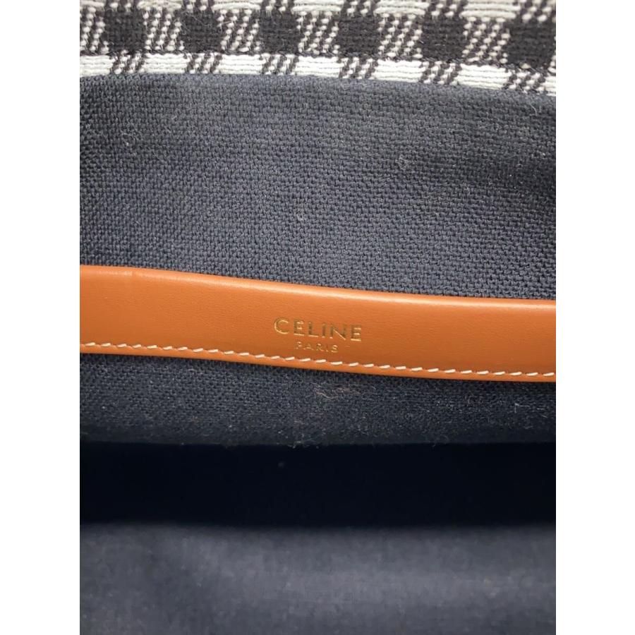 CELINE◆SMALL CABAS THAIS/ハンドバッグ/キャンバス/BLK/ギンガムCK/199162FYQ