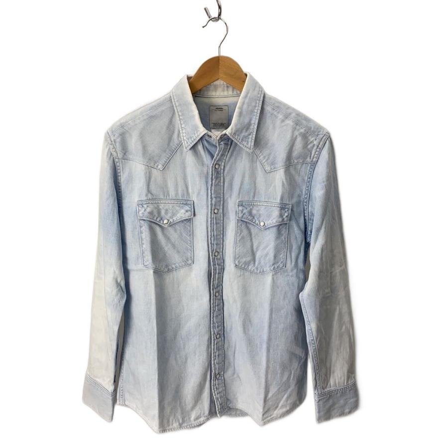 visvim◇長袖シャツ/2/コットン/BLU/無地/0114205007001 : セカンド