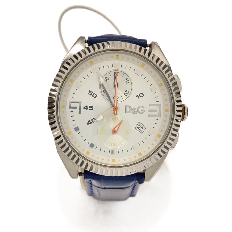 DOLCE&GABBANA◇腕時計/アナログ/レザー/WHT/BLU : セカンドストリート