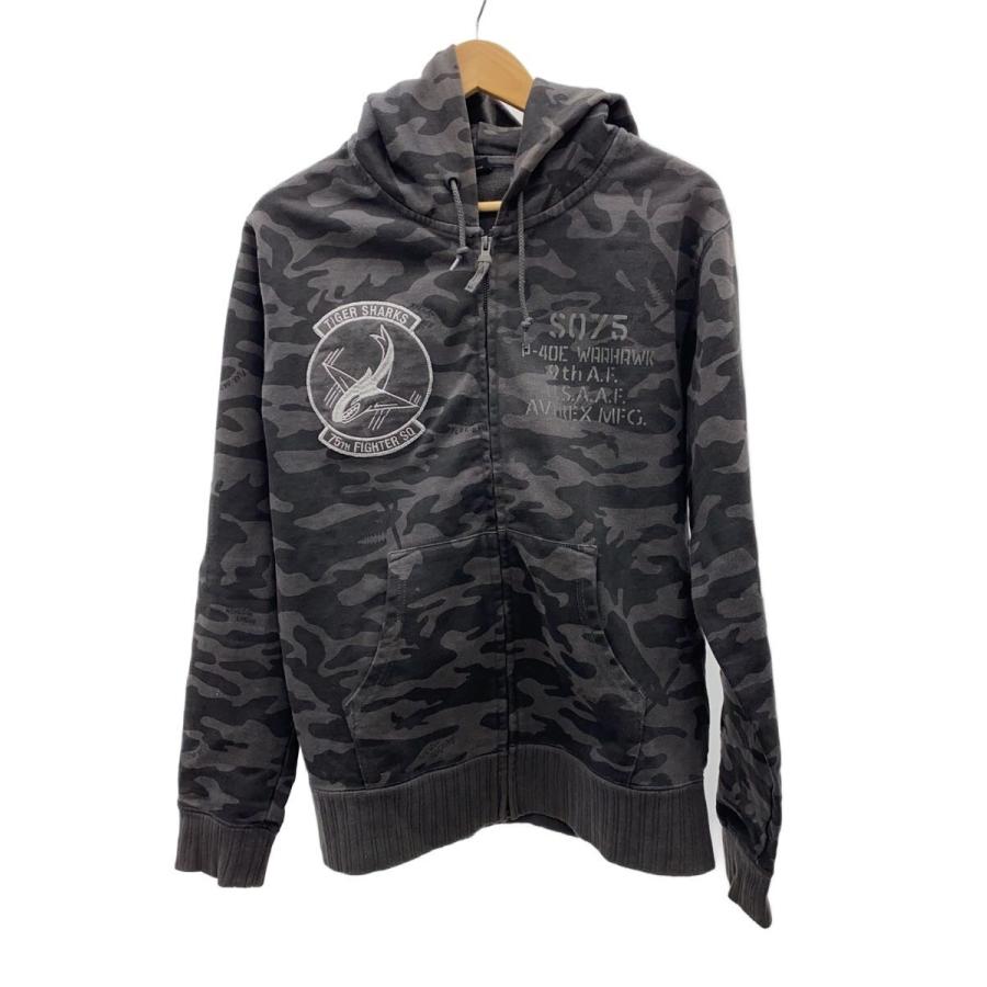 AVIREX◇ジップパーカー/XL/コットン/GRY/カモフラ/6173428 : セカンド