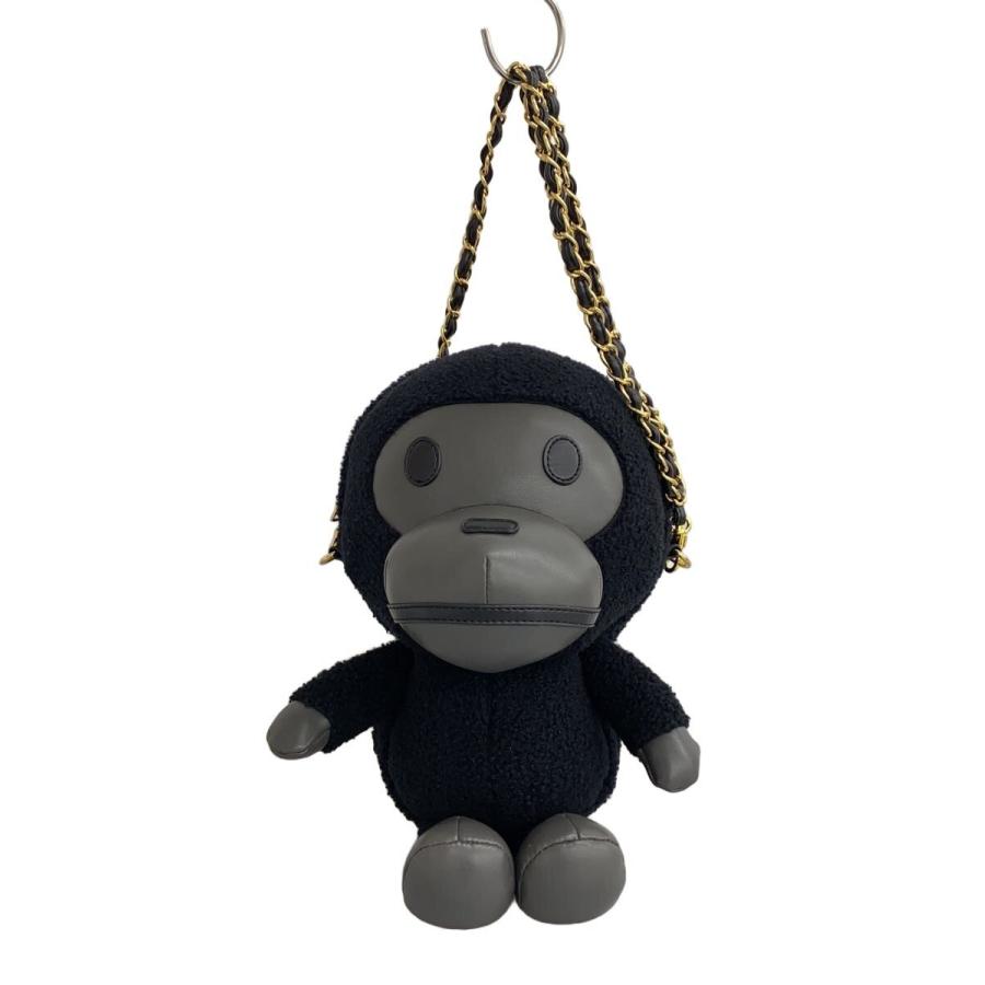 A BATHING APE◇ショルダーバッグ/ポリエステル/BLK/BABY MILO PLUSH