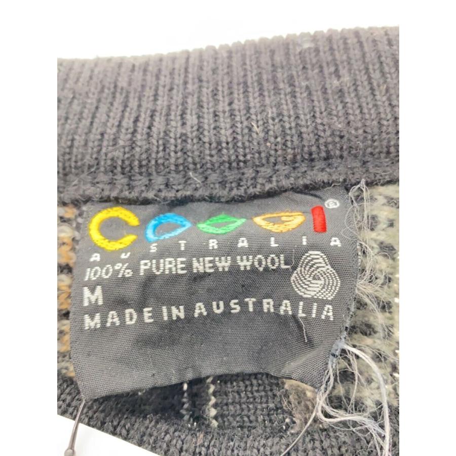 COOGI◇ニット・セーター(薄手)/M/ウール/BLK/総柄 : セカンド COOGI◇ニット・セーター(薄手)/M/ウール/BLK/総柄 : セカンド