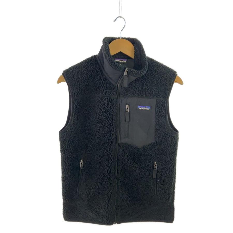 patagonia◇フリースベスト/XS/ポリエステル/BLK/23048/パイルつぶれ