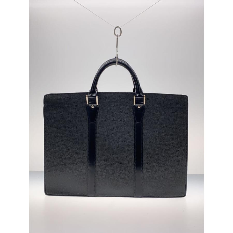 LOUIS VUITTON◇ポルト・ドキュマン・ロザン_タイガ_BLK/レザー/BLK