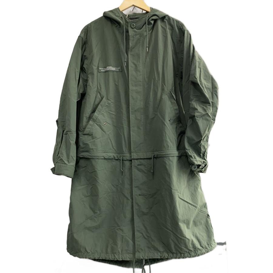 GU◇オーバーサイズモッズコート/M/ナイロン/GRN/無地/312-351029