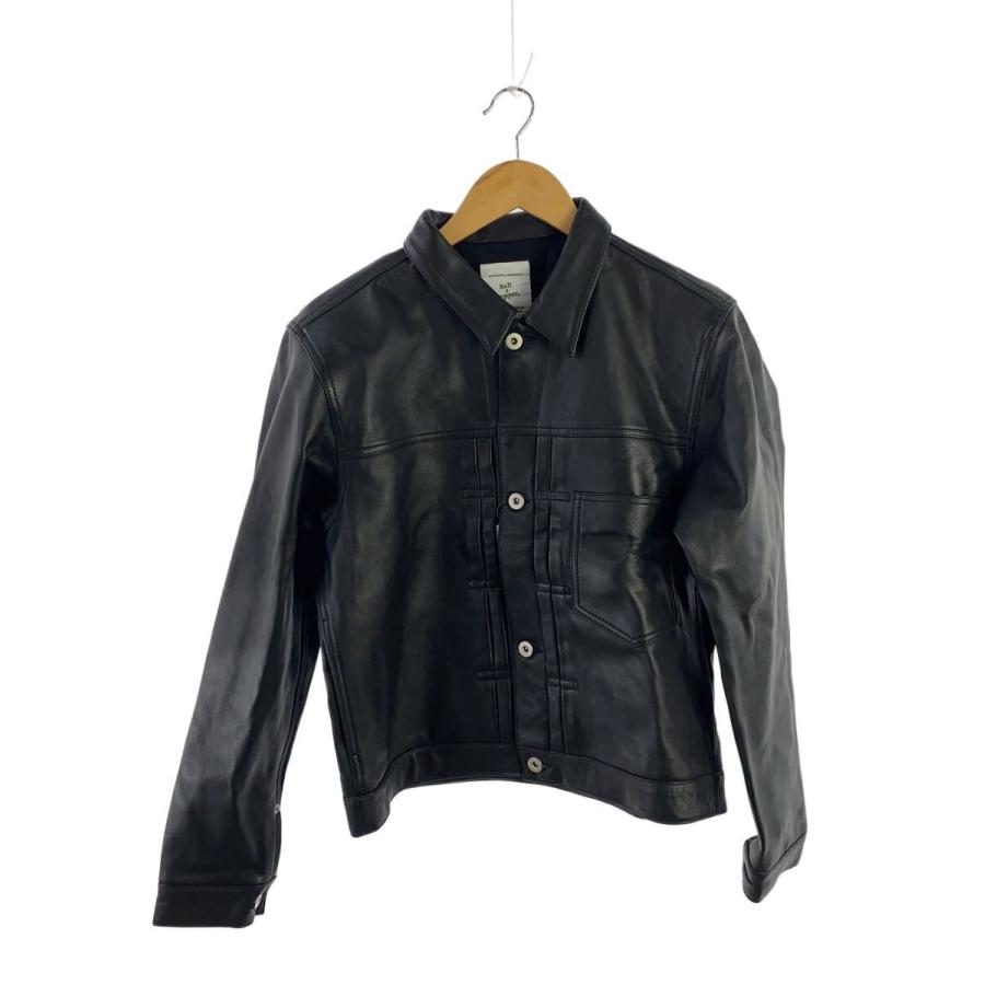 Salt&Pepper◇レザージャケット・ブルゾン/M/羊革/BLK/無地/SP-4516003 