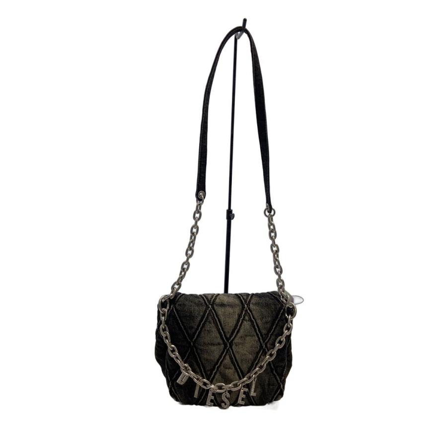 DIESEL◇Charm-D Denim Shoulder Bag S/ショルダーバッグ/デニム/BLK