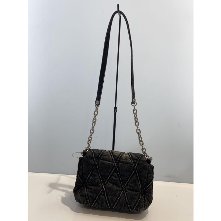 DIESEL◇Charm-D Denim Shoulder Bag S/ショルダーバッグ/デニム/BLK