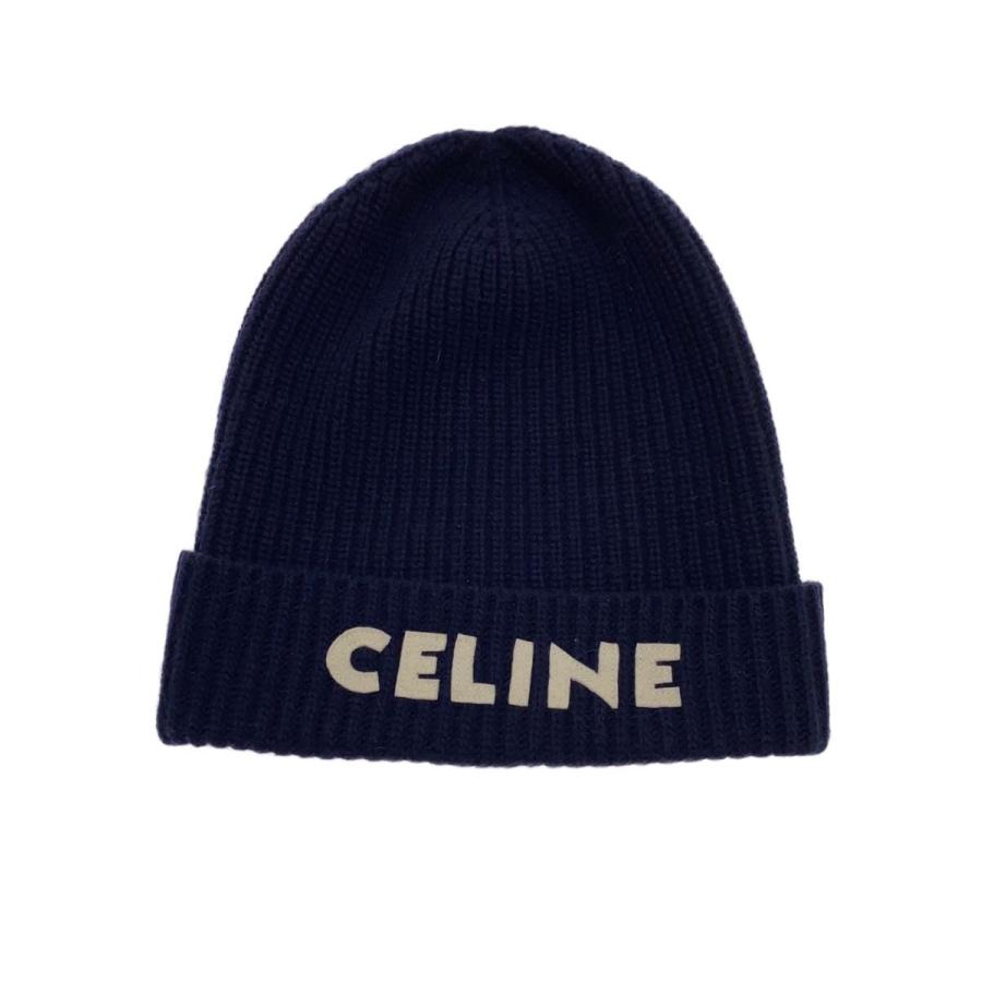 CELINE セリーヌウールニットビーニーニット帽子 2A25R423Pグレー CELINE◇ニットキャップ/TU/ウール/NVY/レディース/2a25r423p