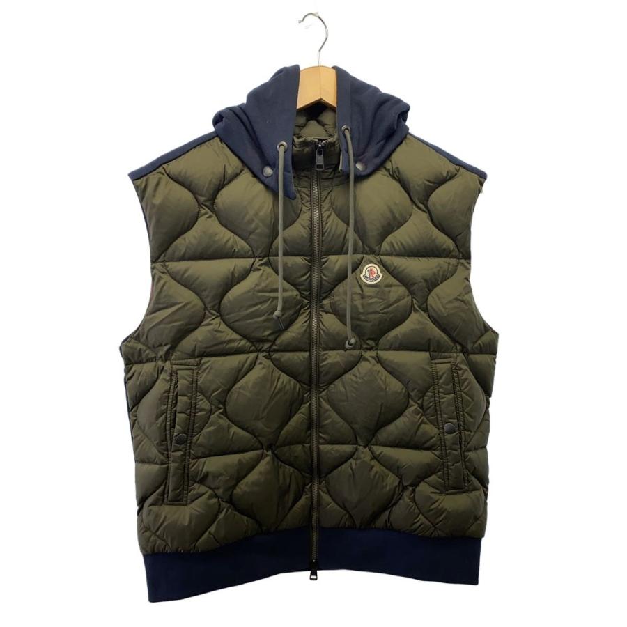 MONCLER◇モンクレール/ダウンベスト/L/ナイロン/グリーン