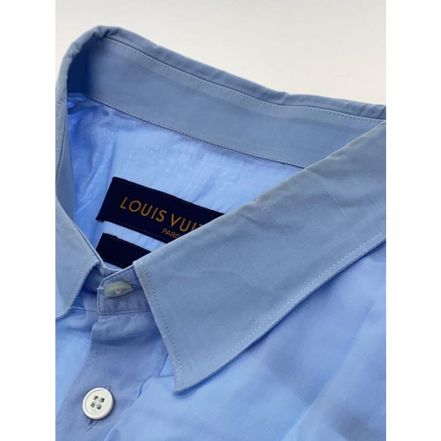 LOUIS VUITTON◇長袖シャツ/L/コットン/BLU/無地/RM181Q BXB HES51W
