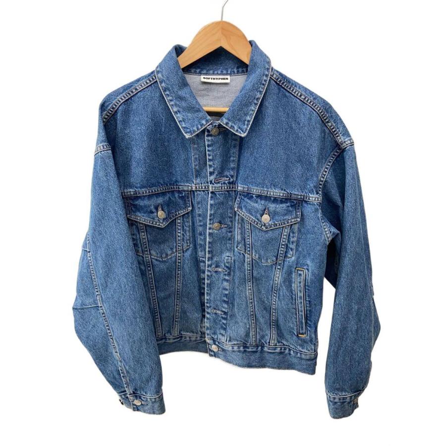 SOFTHYPHEN◇TUCKED DETAIL DENIM JACKET/2/コットン/BLU/無地 