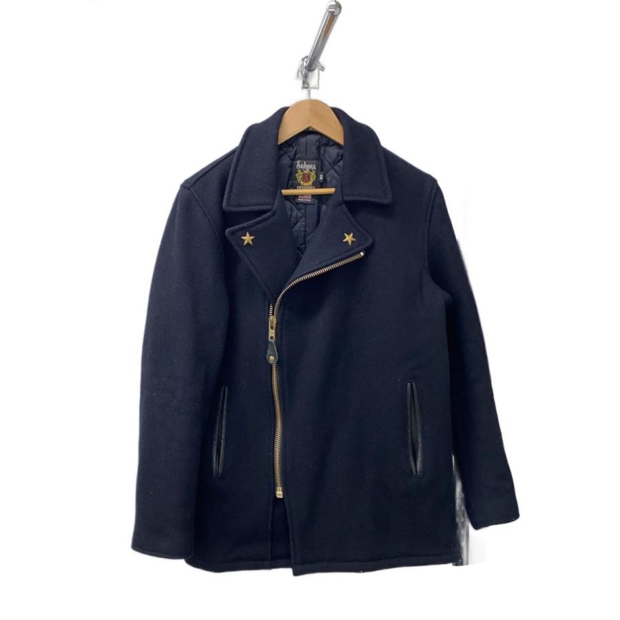 Schott◇ピーコート/34/ウール/NVY/無地/7068 : セカンドストリート
