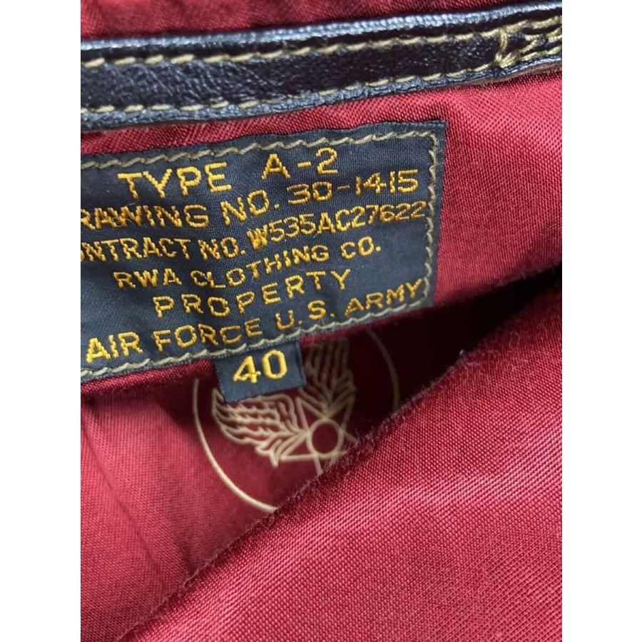 TOYs McCOY◆TYPE A-2 RWA CLOTHING/リレザージャケット・ブルゾン/40/レザー/BLK/TMJ250の画像