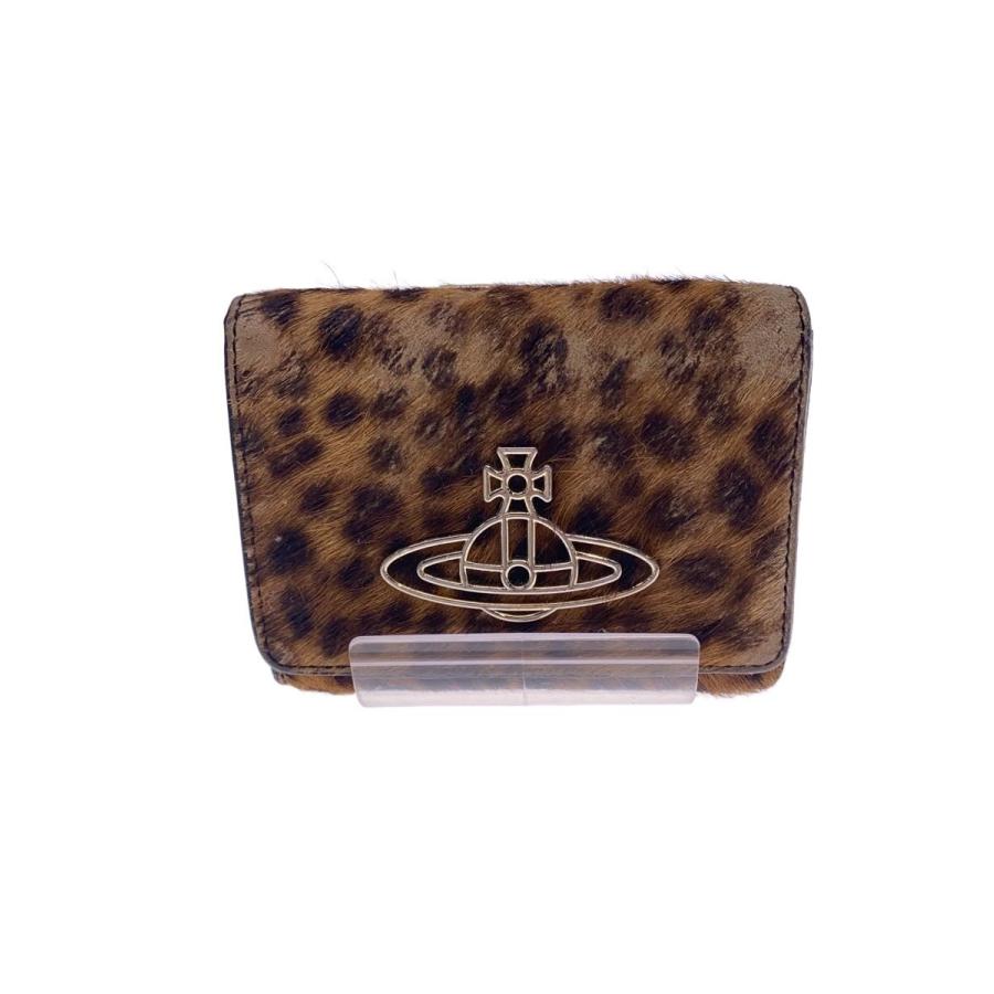 Vivienne Westwood◇オーブ/3つ折り財布/ハラコ/CML/レオパード