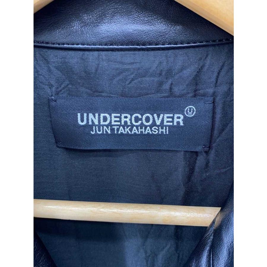 UNDERCOVER◇22SS/プリント切替ライレザーライダースジャケット/2/牛革