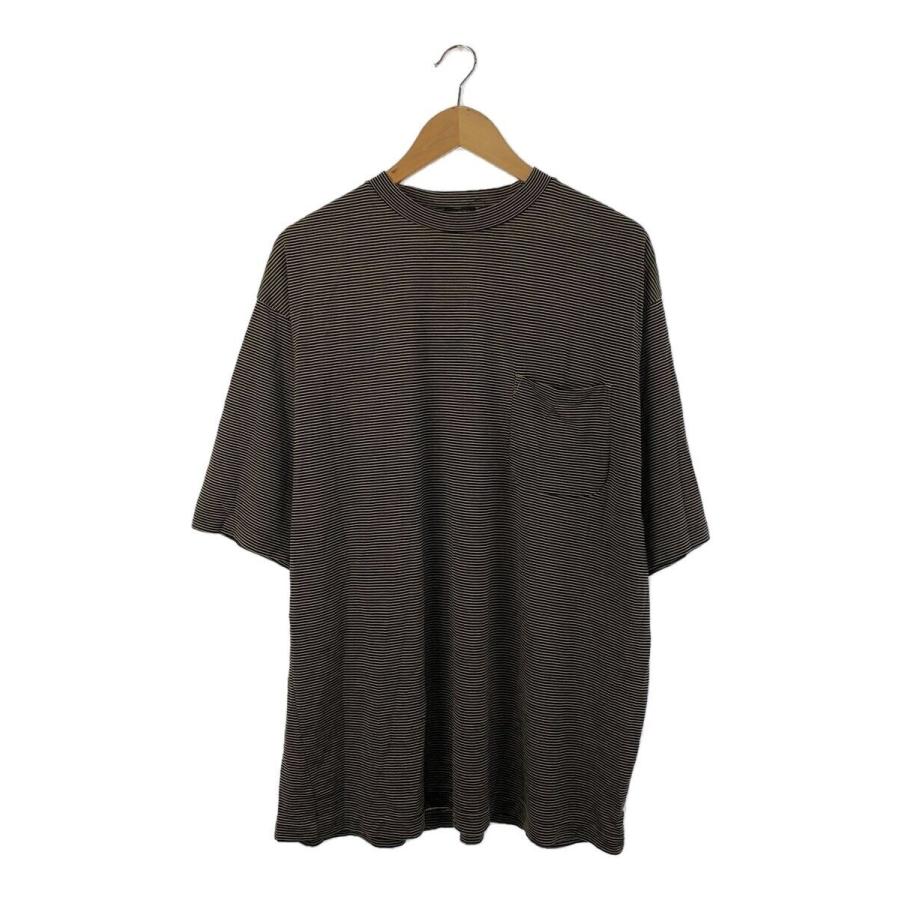 COMOLI◇24SS/Tシャツ/4/ウール/BLK/ボーダー/Z01-05023 サマーウール