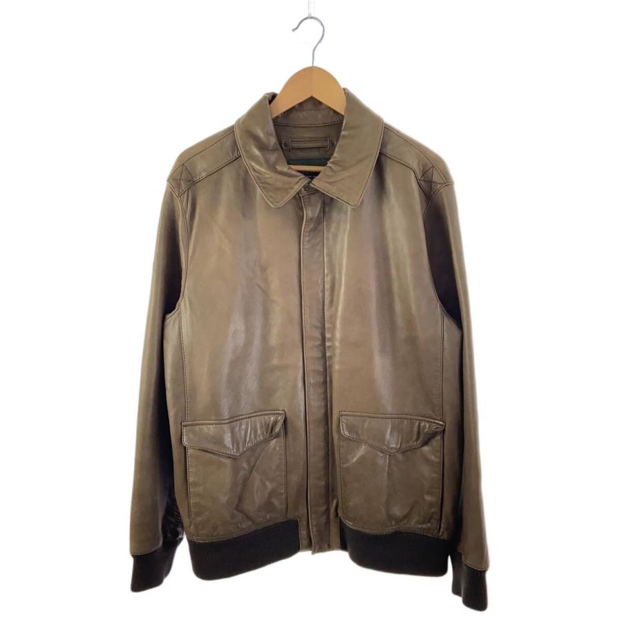 EDDIE BAUER◇OLD/A-2/レザージャケット・ブルゾン/XL/羊革/BRW