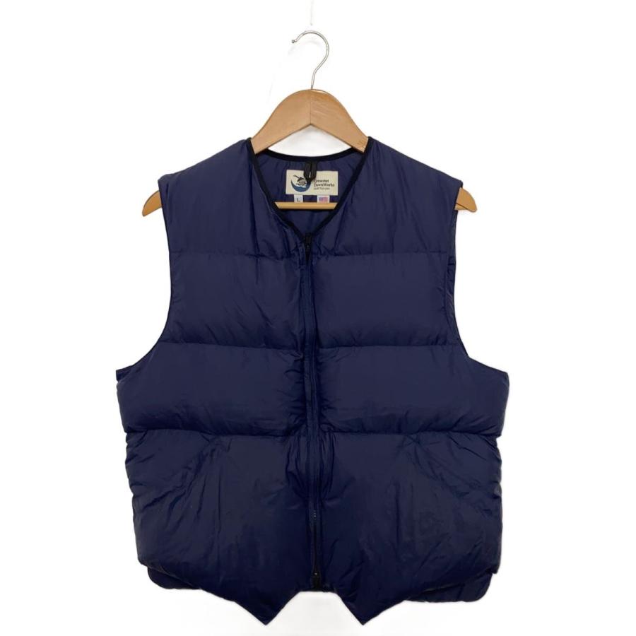 クレセントダウン　ダウンベストＬ CRESCENT DOWN WORKS◇ダウンベスト/L/ナイロン/NVY/無地// : セカンド
