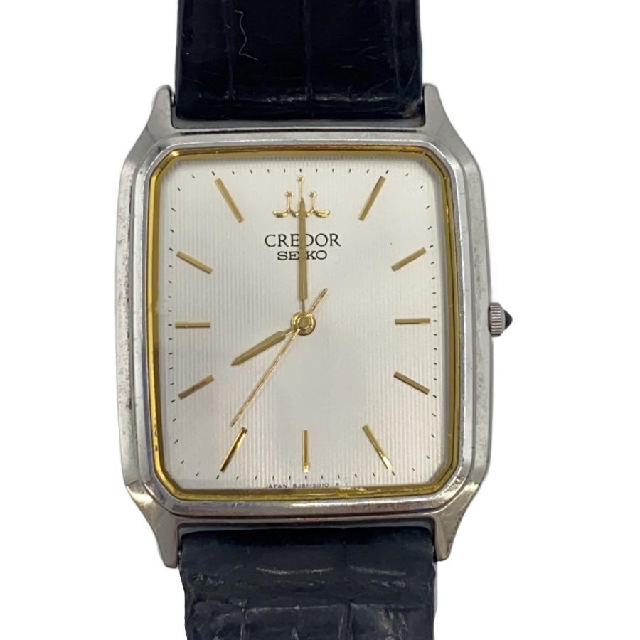 CREDOR アナログクォーツ腕時計 シルバー/ゴールド CREDOR◇クォーツ腕時計/アナログ/SLV/BLK/SS/8J81-5020 : セカンド
