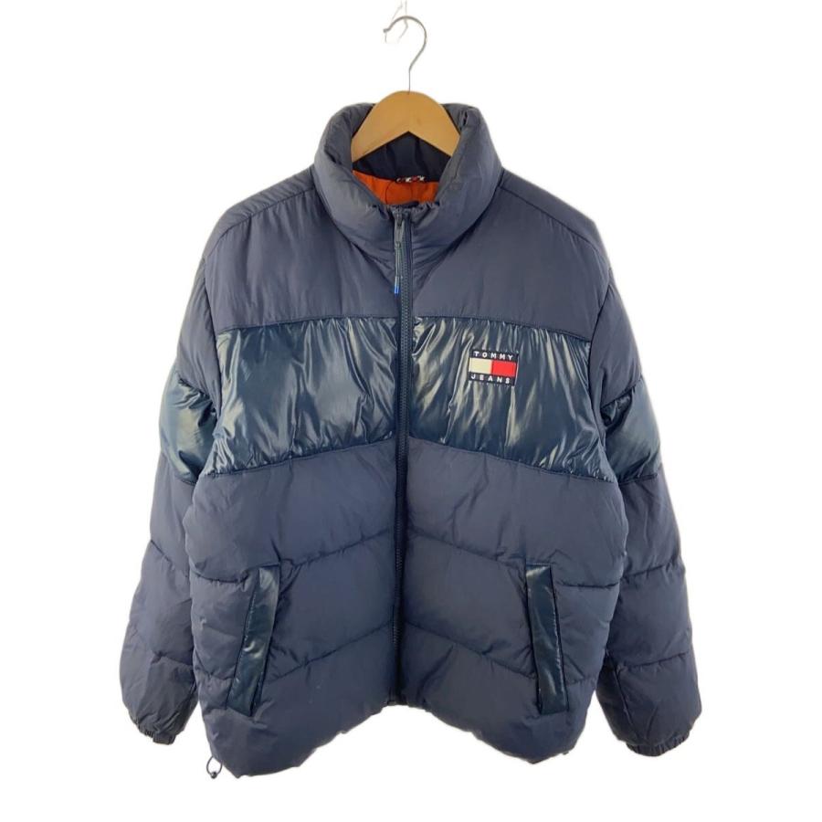  Jeans ストライプダウンジャケット TOMMY JEANS◇ダウンジャケット/M/ポリエステル/NVY/M109730012