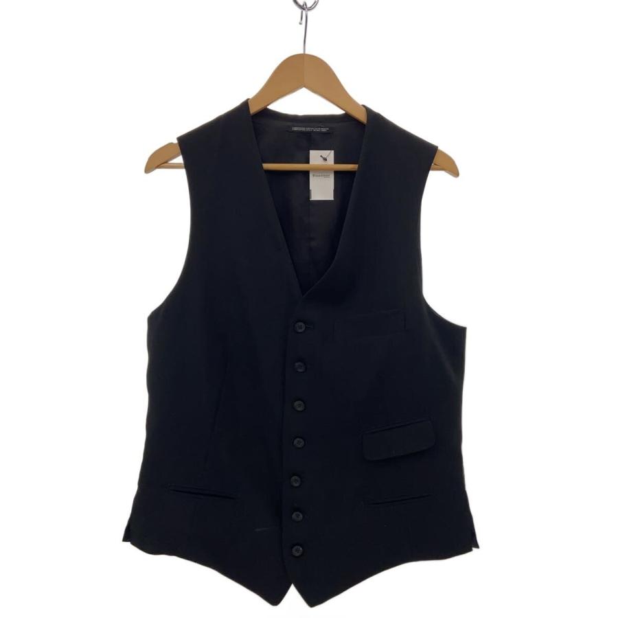 yohji yamamoto POUR HOMME◇ベスト/3/ウール/BLK/HL-V01-100