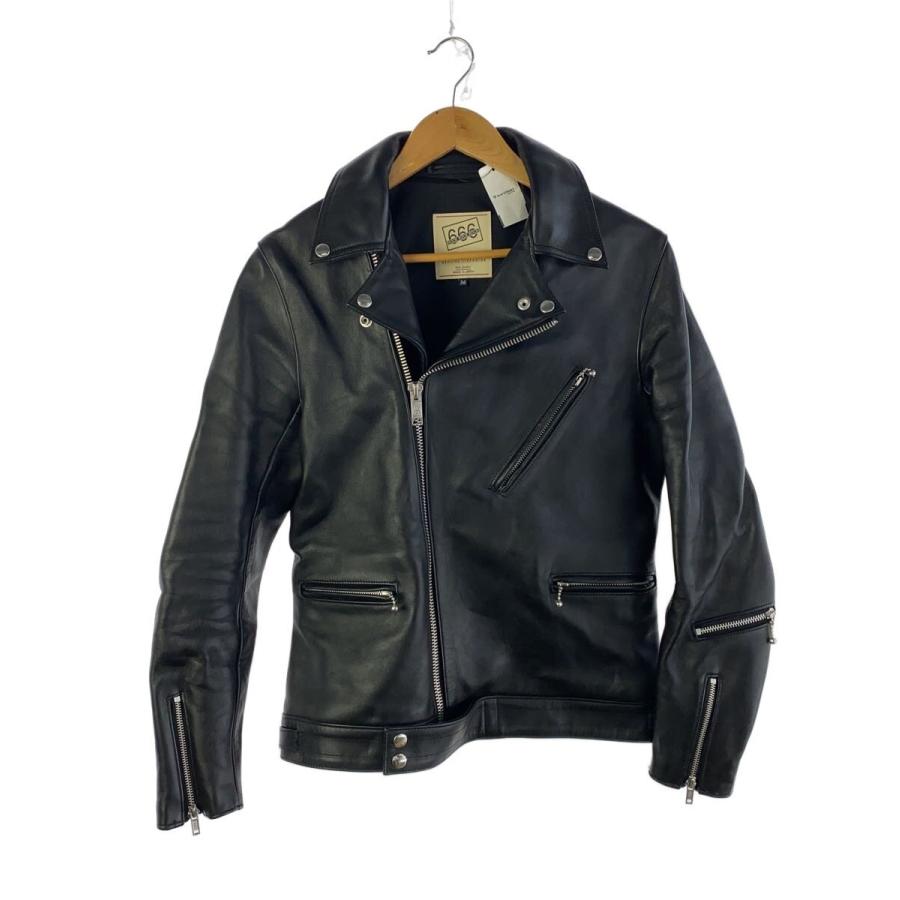 666 Leather Wear◇ダブルライダースジャケット/36/牛革/BLK/無地