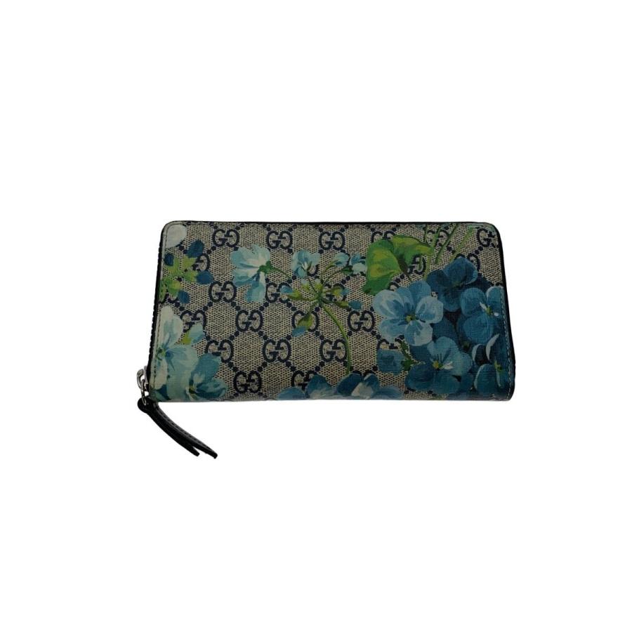 GUCCI◇長財布_GGブルームス/PVC/BLU/総柄/レディース : セカンド