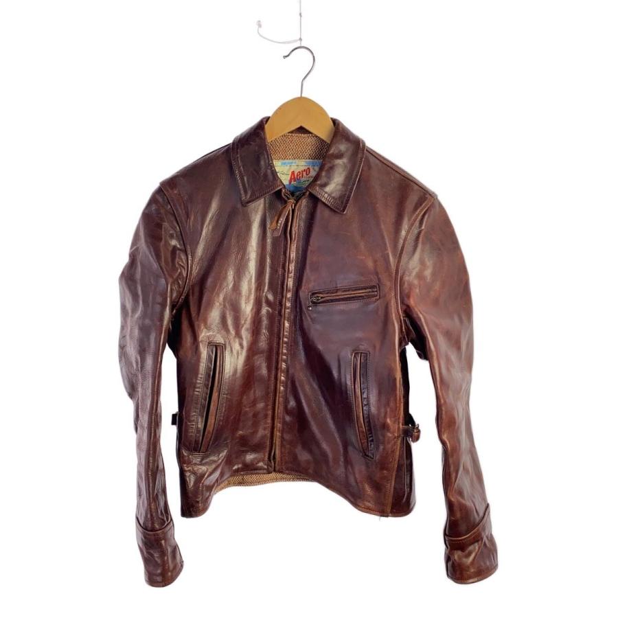 Aero Leather シングルライダースジャケット 34 AERO LEATHER◇シングルライダースジャケット/34/馬革/BRW : セカンド