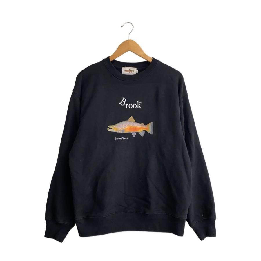 Brook ロゴ入り ブラック スウェット Lサイズ BROOK◇スウェット/XL/コットン/BLK/プリント/5769-01// : セカンド
