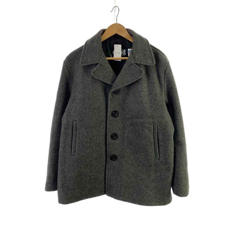 Schott◇ピーコート/42/ウール/GRY/無地/736A : セカンドストリート