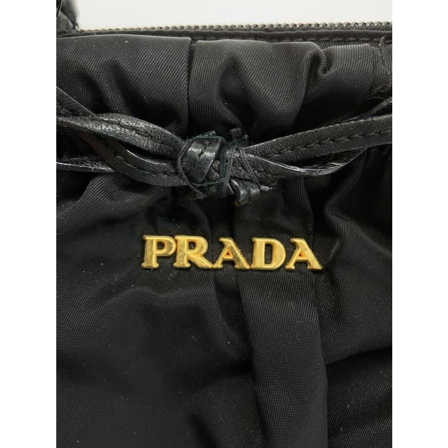 PRADA◇ハンドバッグ/ナイロン/BLK/無地/ショルダー欠品// : セカンド