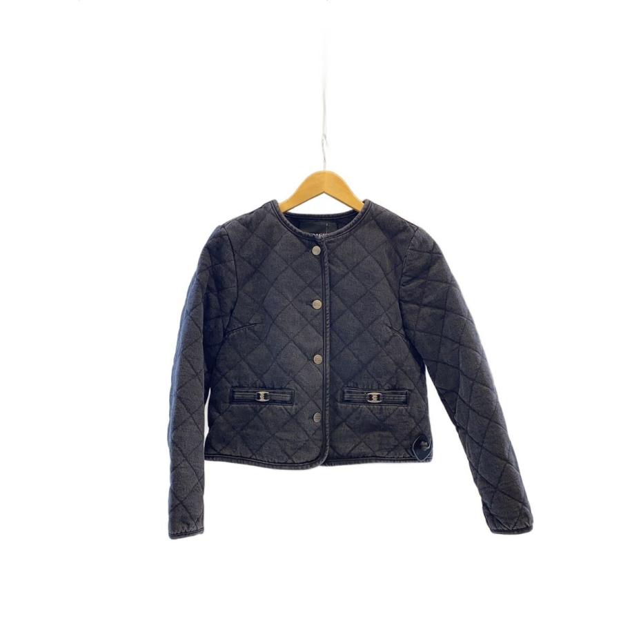 COACH◇HERITAGE C QUILTED DENIM JACKET/S/デニム/BLK/無地/CS014 
