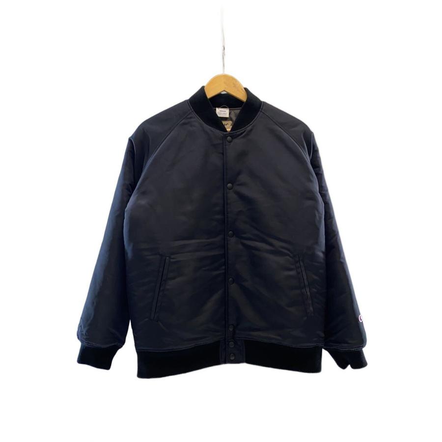 Champion◇スタジャン/M/ポリエステル/BLK/無地/c8-l649 : セカンド
