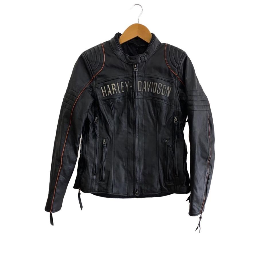 HARLEY-DAVIDSON ダブルライダースジャケット豚革 HARLEY DAVIDSON◇ダブルライダースジャケット/L/レザー/BLK
