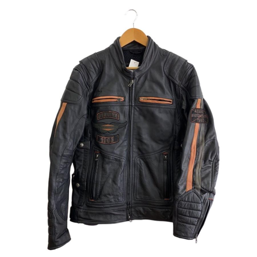 Harley-Davidson シングルライダース HARLEY DAVIDSON◇シングルライダースジャケット/M/豚革/BLK/無地